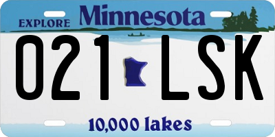 MN license plate 021LSK