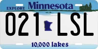 MN license plate 021LSL