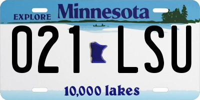 MN license plate 021LSU