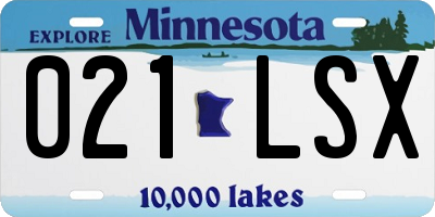 MN license plate 021LSX