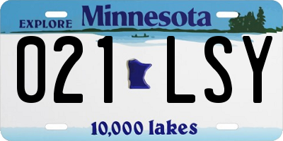 MN license plate 021LSY