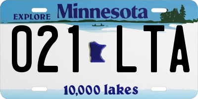 MN license plate 021LTA