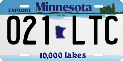MN license plate 021LTC