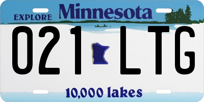 MN license plate 021LTG