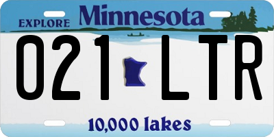 MN license plate 021LTR