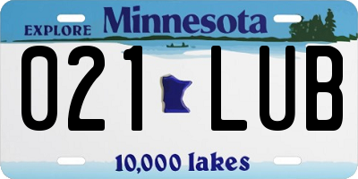 MN license plate 021LUB