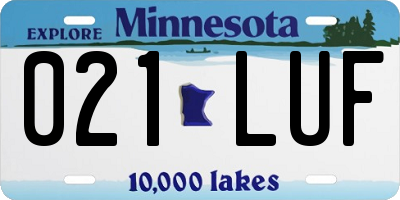 MN license plate 021LUF