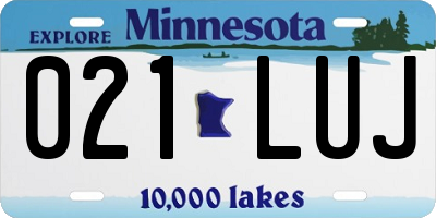 MN license plate 021LUJ