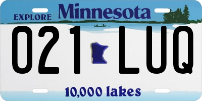 MN license plate 021LUQ