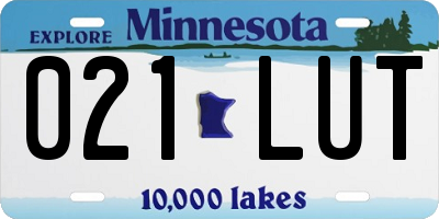 MN license plate 021LUT