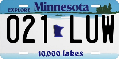 MN license plate 021LUW