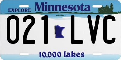 MN license plate 021LVC