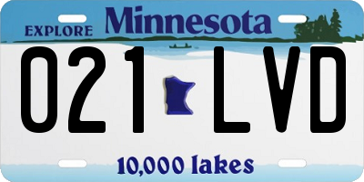 MN license plate 021LVD