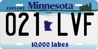 MN license plate 021LVF