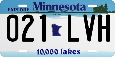 MN license plate 021LVH