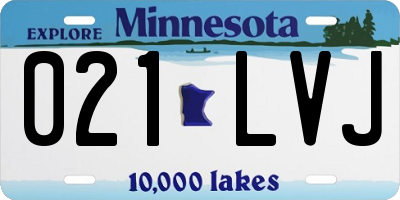 MN license plate 021LVJ