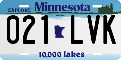 MN license plate 021LVK