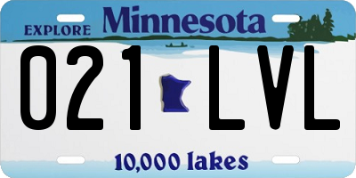 MN license plate 021LVL