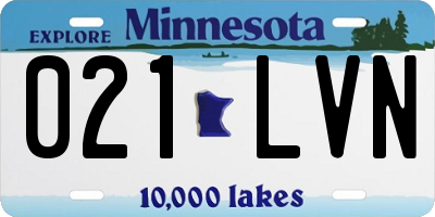 MN license plate 021LVN