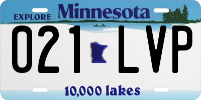 MN license plate 021LVP