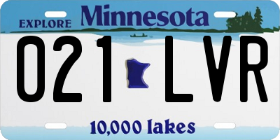 MN license plate 021LVR