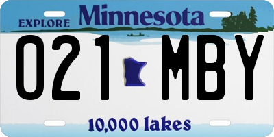 MN license plate 021MBY
