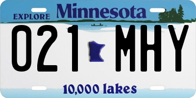 MN license plate 021MHY