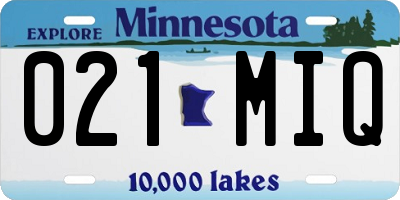 MN license plate 021MIQ