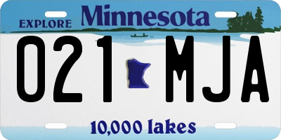 MN license plate 021MJA