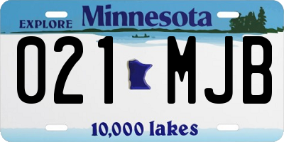 MN license plate 021MJB