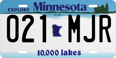 MN license plate 021MJR