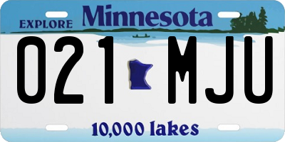 MN license plate 021MJU