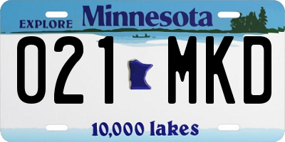 MN license plate 021MKD