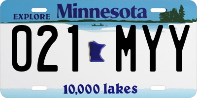 MN license plate 021MYY