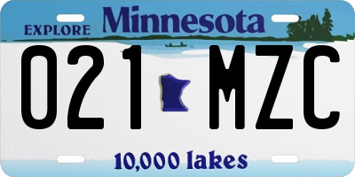 MN license plate 021MZC