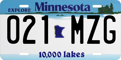 MN license plate 021MZG
