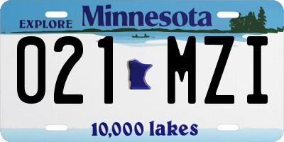 MN license plate 021MZI