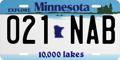 MN license plate 021NAB
