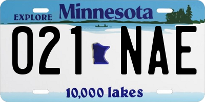 MN license plate 021NAE
