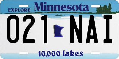 MN license plate 021NAI