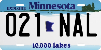 MN license plate 021NAL