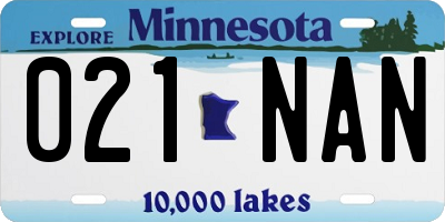 MN license plate 021NAN