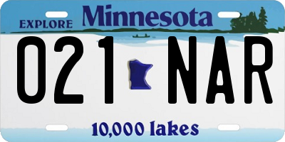 MN license plate 021NAR