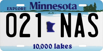 MN license plate 021NAS