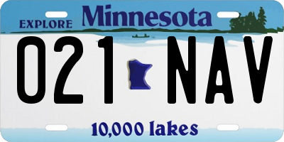 MN license plate 021NAV