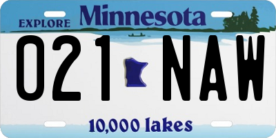 MN license plate 021NAW