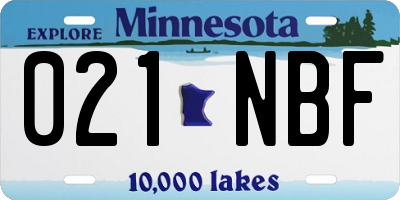 MN license plate 021NBF