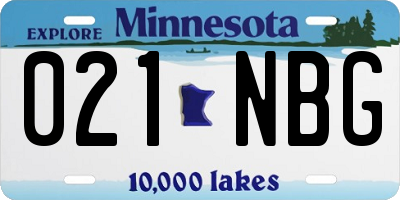 MN license plate 021NBG