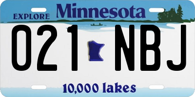 MN license plate 021NBJ