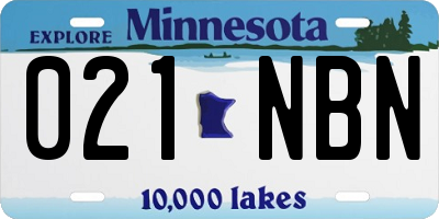 MN license plate 021NBN